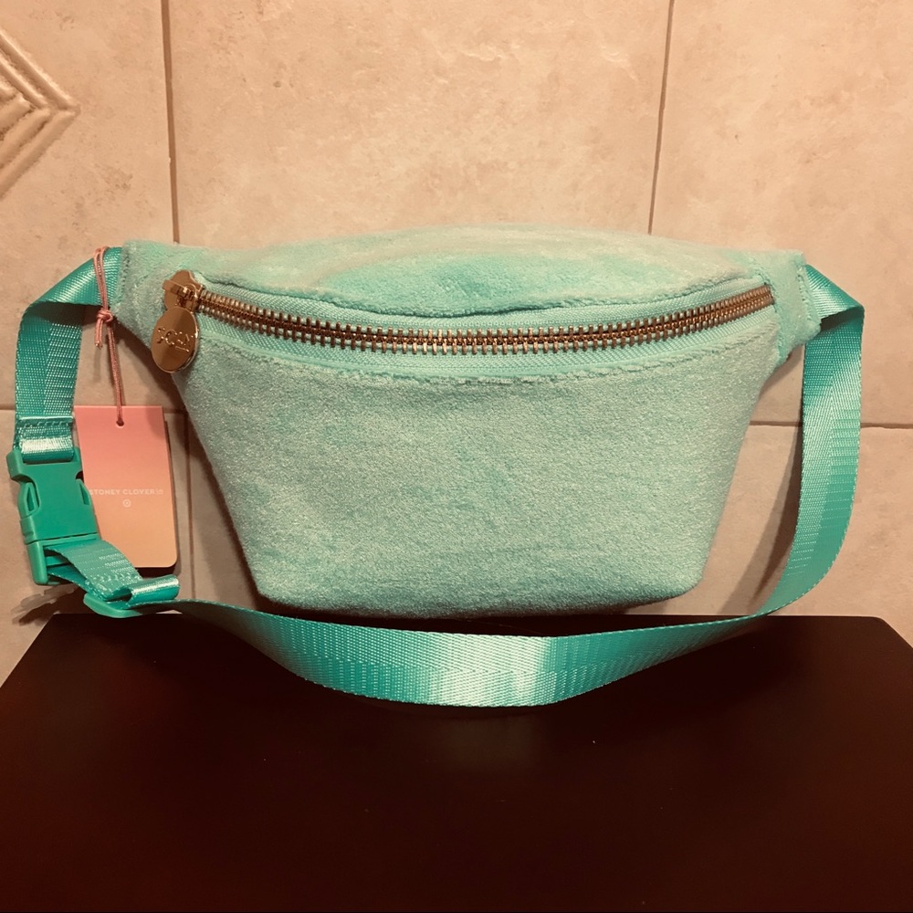 NWT STONEY CLOVER LANE for TARGET LIGHT GREEN TERRYCLOTH BELT BAG / FANNY PACK